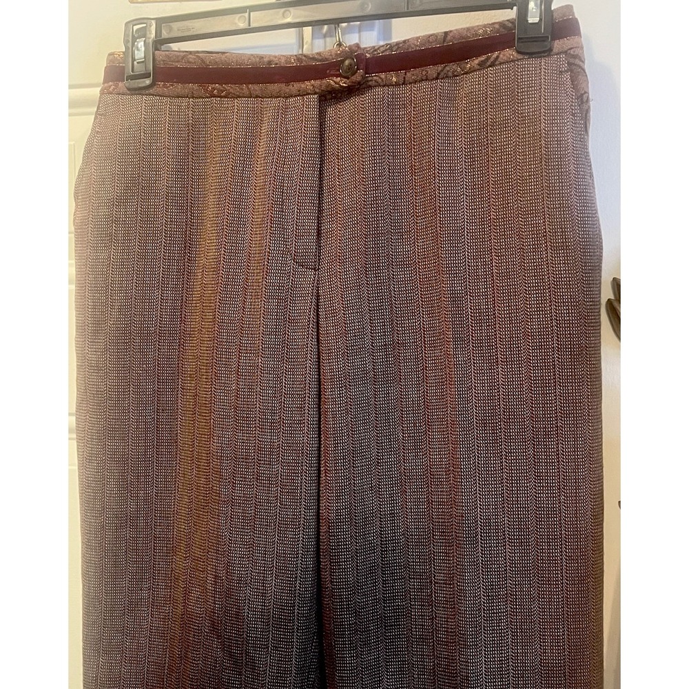 Vintage Harvé Benard Wool Trousers Size 8 Whimsigoth Paisley Velvet Trim